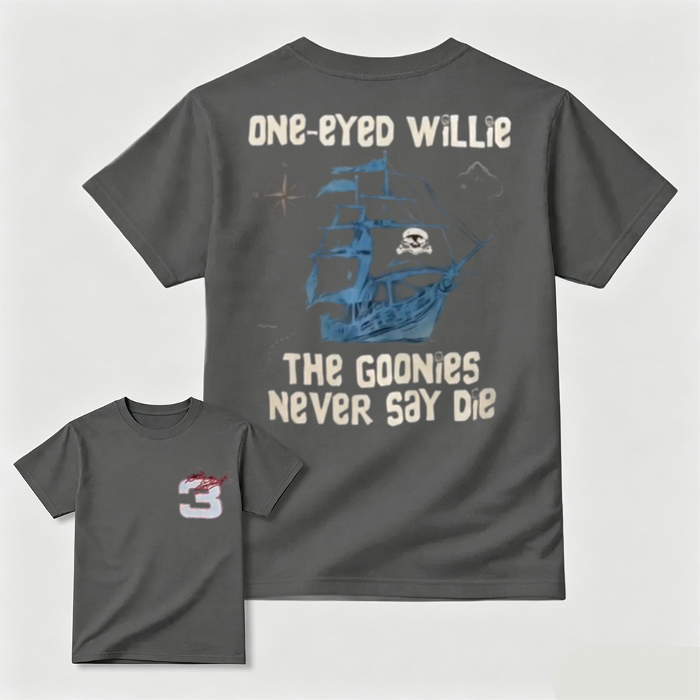 One-Eyed Willie Pirate Ship Goonies Vintage Graphic Casual Top