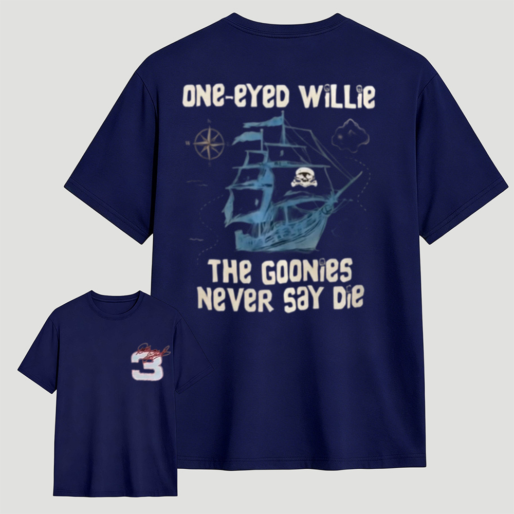 One-Eyed Willie Pirate Ship Goonies Vintage Graphic Casual Top