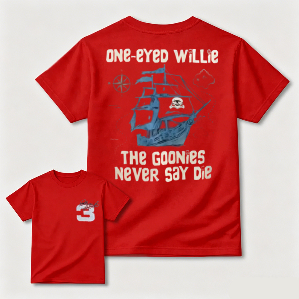 One-Eyed Willie Pirate Ship Goonies Vintage Graphic Casual Top