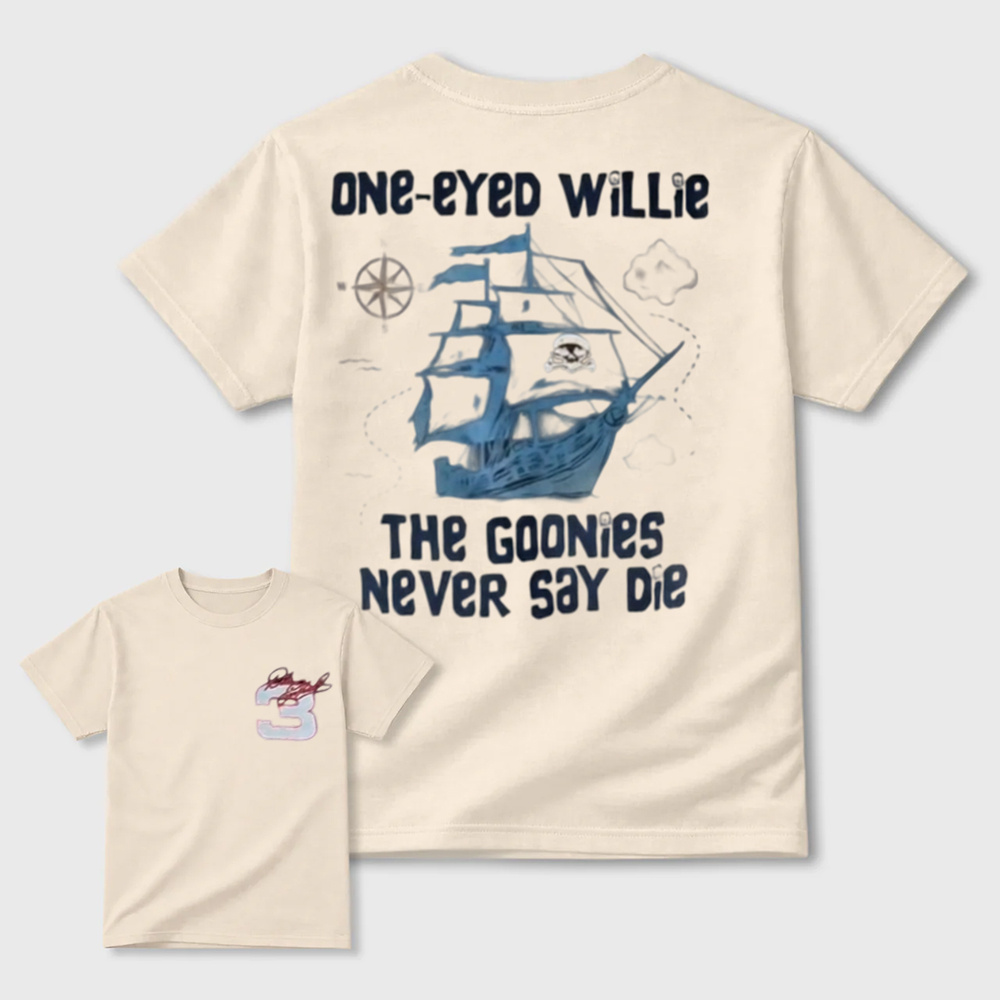 One-Eyed Willie Pirate Ship Goonies Vintage Graphic Casual Top