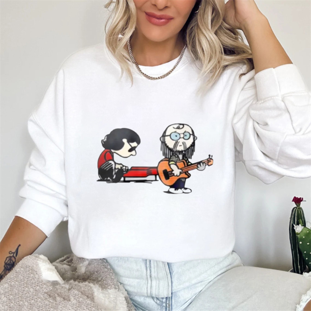 Cartoon Rock Band Guitar Player Graphic Sweatshirt