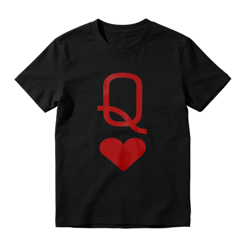 Q Heart Design T-shirt