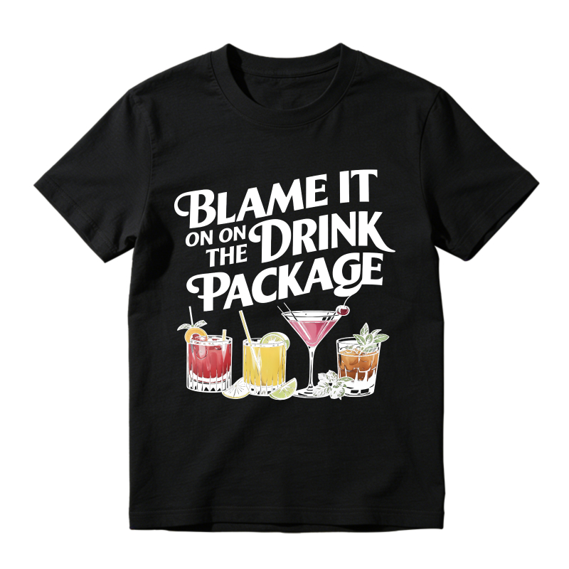 Blame It On The Drink Package Cocktail Design T-shirt