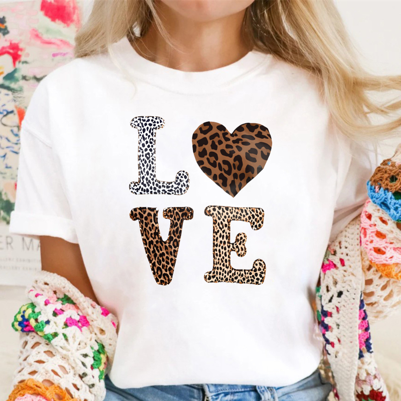 Love Leopard Print T-shirt