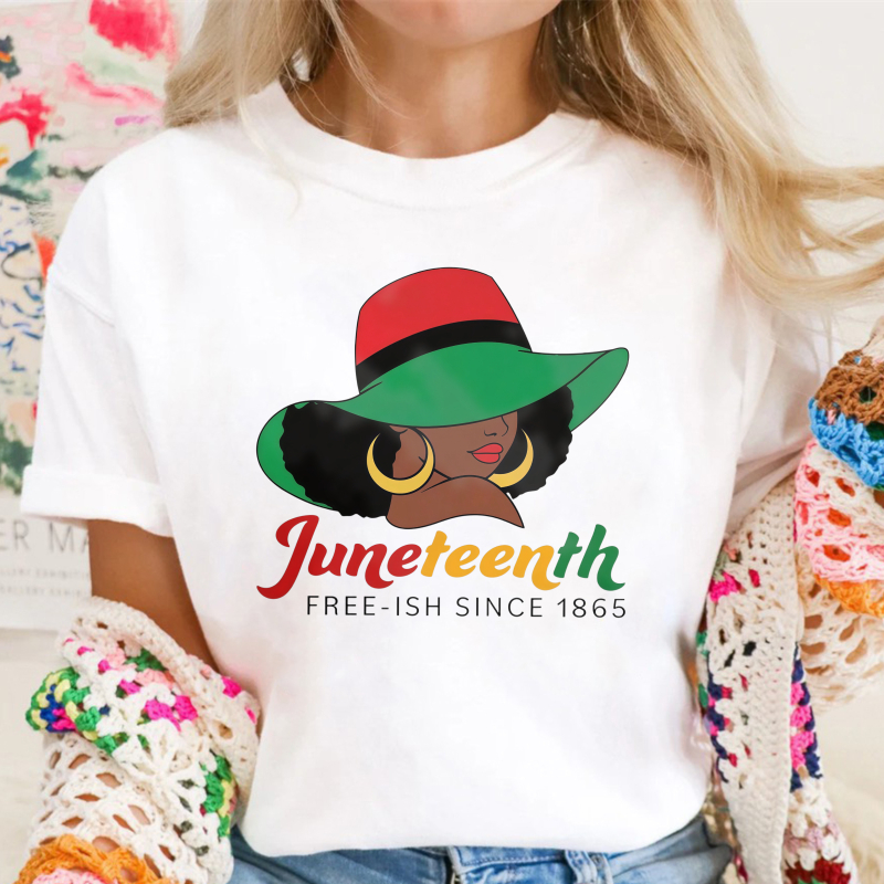 Juneteenth Celebration With Hat And Text T-shirt