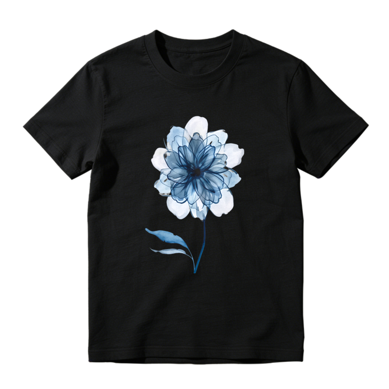 Blue Flower Design T-shirt