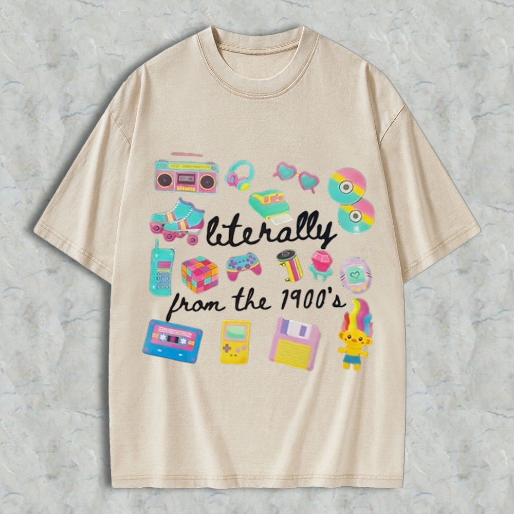 90s Nostalgia Throwback Graphic Tee, Retro Vintage 1900’s Childhood Memories Casual T‑Shirt