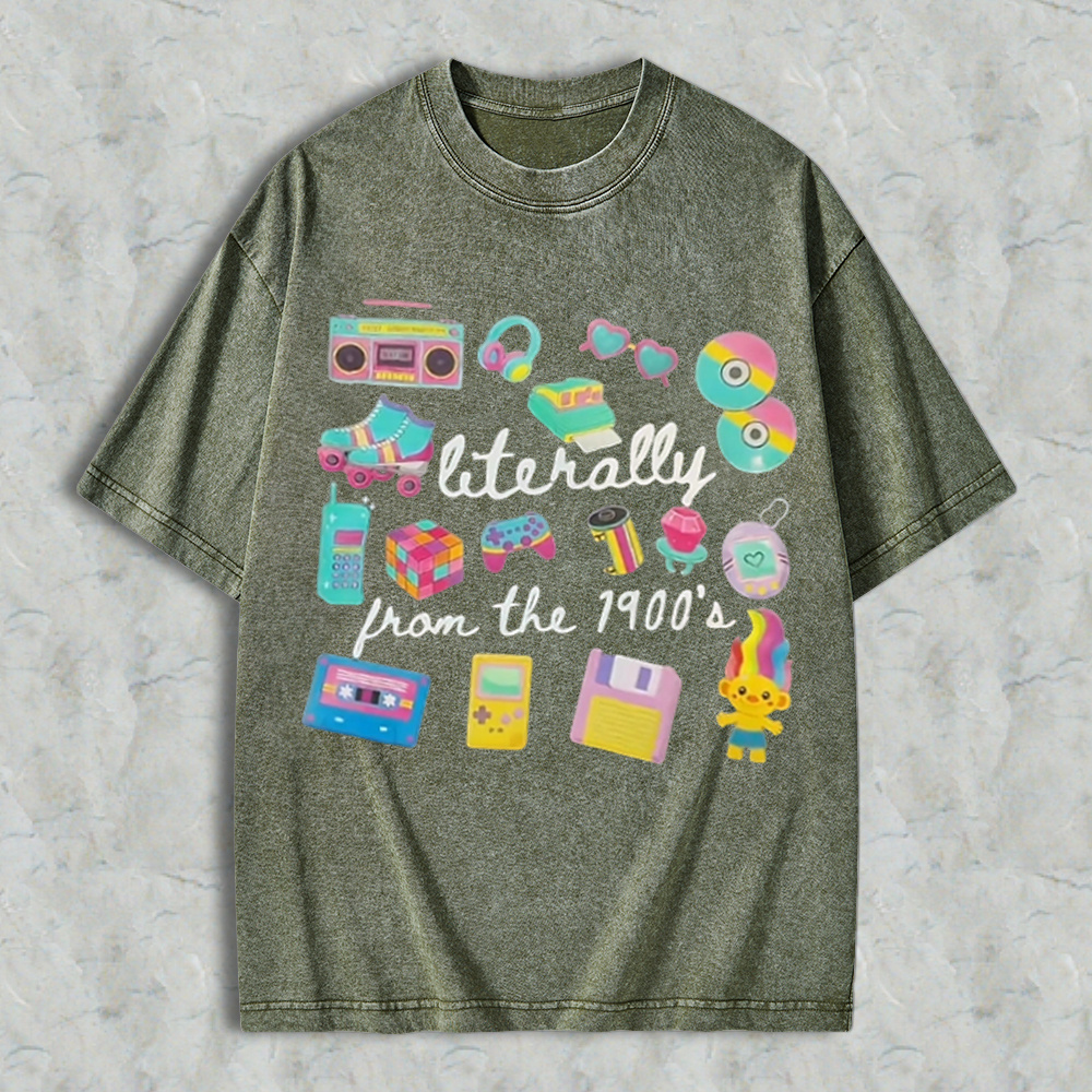 90s Nostalgia Throwback Graphic Tee, Retro Vintage 1900’s Childhood Memories Casual T‑Shirt