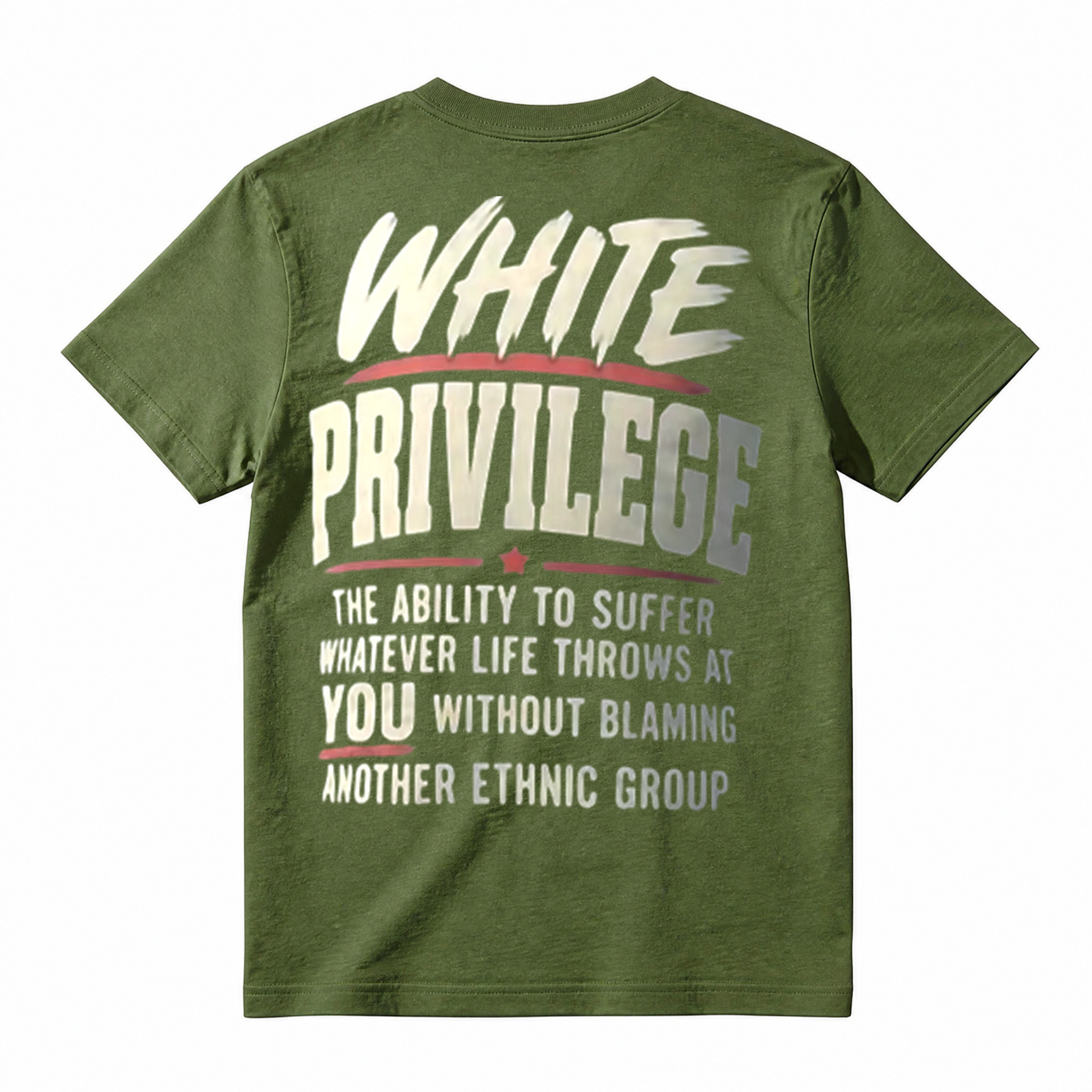 Conservative Statement Slogan T‑Shirt, White Privilege Quote Patriotic Unisex Casual Tee