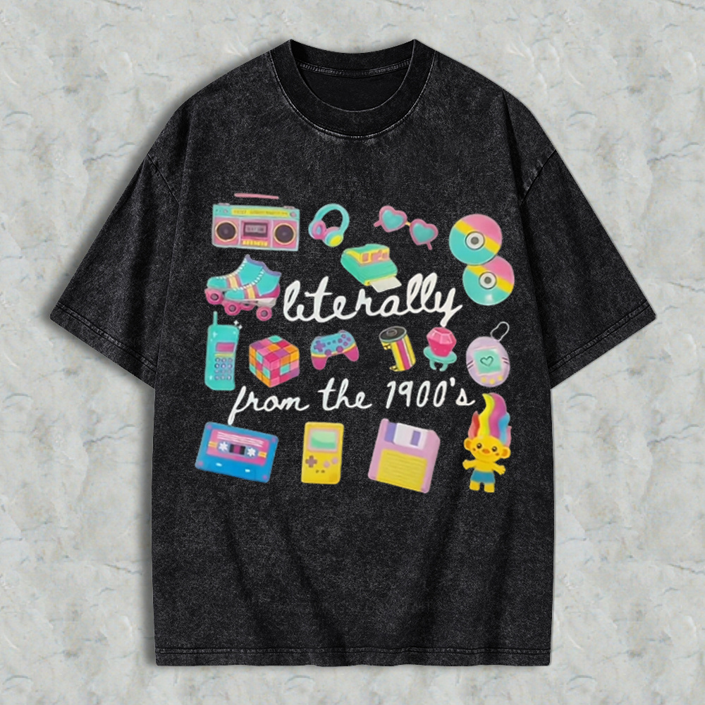 90s Nostalgia Throwback Graphic Tee, Retro Vintage 1900’s Childhood Memories Casual T‑Shirt