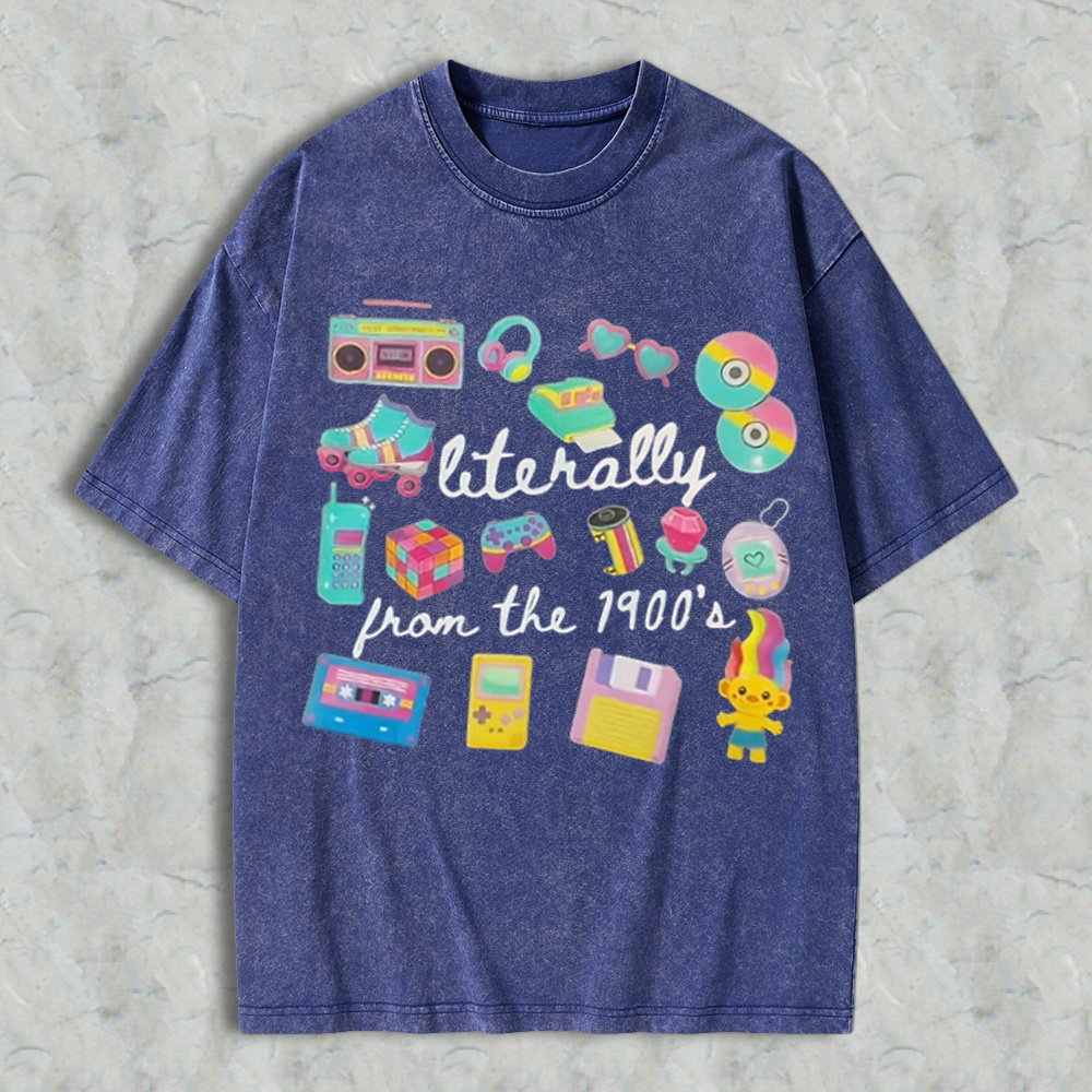 90s Nostalgia Throwback Graphic Tee, Retro Vintage 1900’s Childhood Memories Casual T‑Shirt