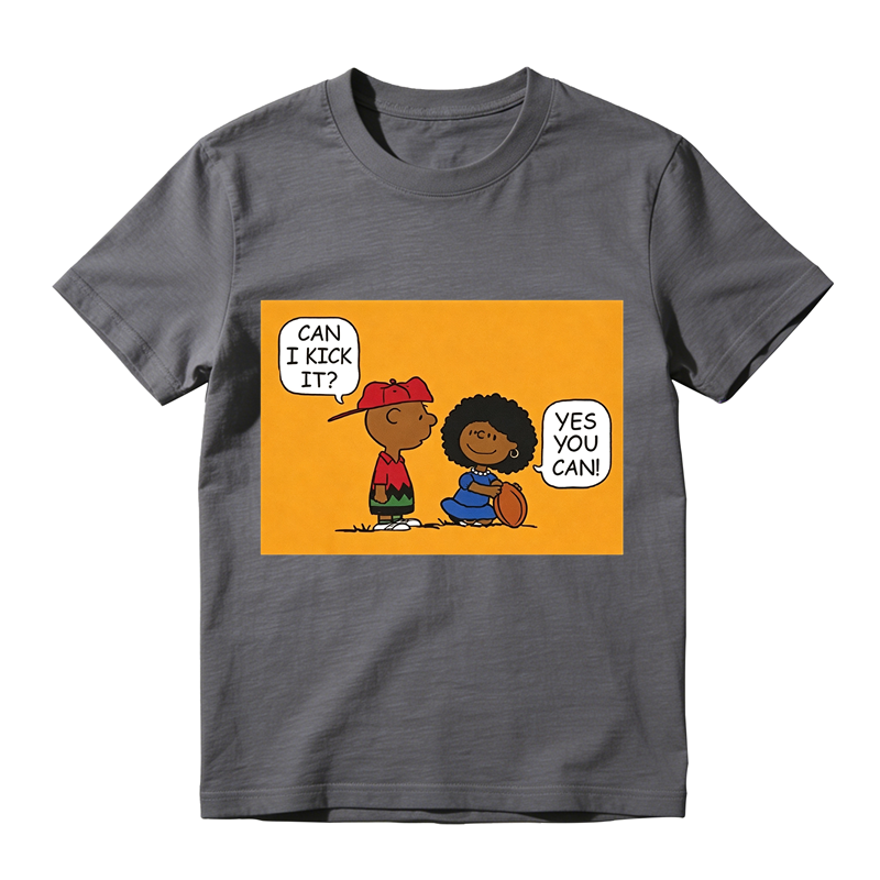 Can I Kick It Yes You Can Funny Cartoon Football Graphic T‑Shirt