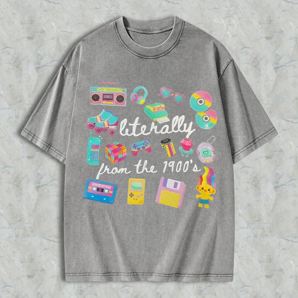 90s Nostalgia Throwback Graphic Tee, Retro Vintage 1900’s Childhood Memories Casual T‑Shirt