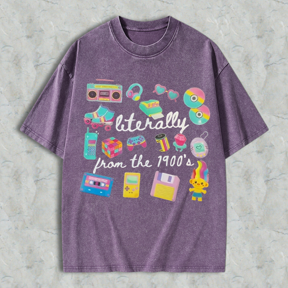 90s Nostalgia Throwback Graphic Tee, Retro Vintage 1900’s Childhood Memories Casual T‑Shirt