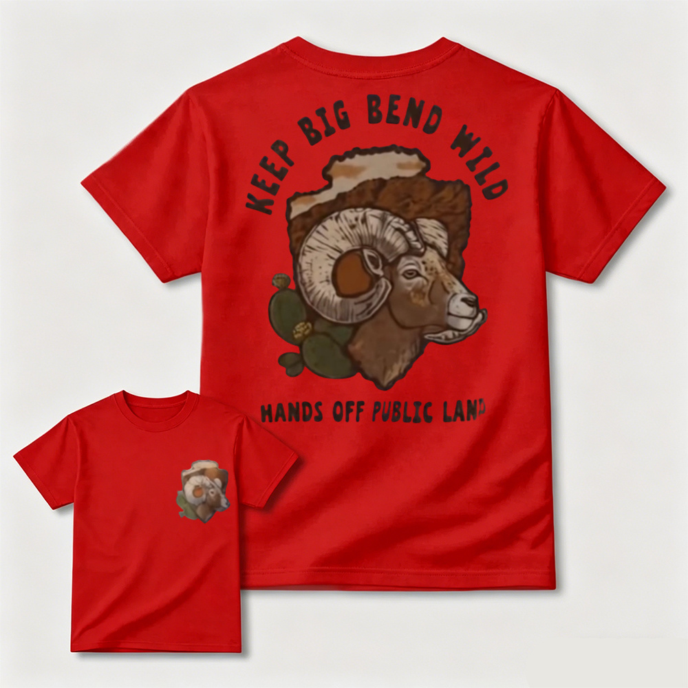 Vintage Bighorn Sheep Graphic Tee, Keep Big Bend Wild Outdoor Nature Conservation T-Shirt