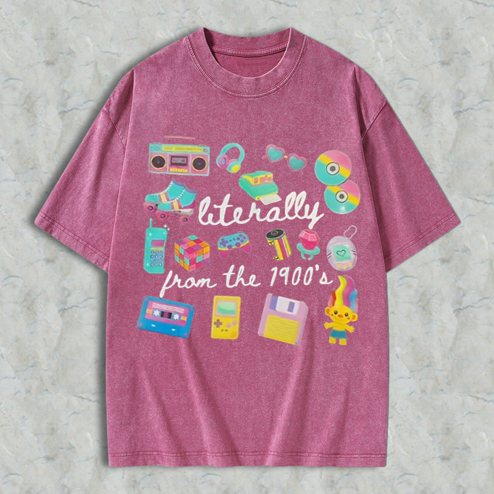 90s Nostalgia Throwback Graphic Tee, Retro Vintage 1900’s Childhood Memories Casual T‑Shirt