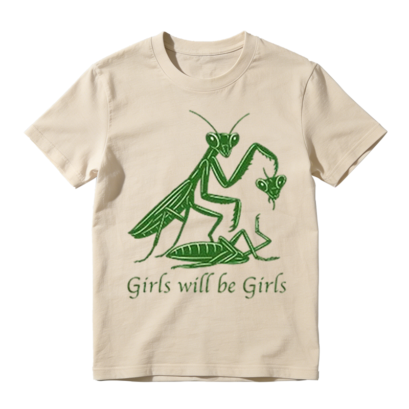 Praying Mantis With Text Girls Will Be Girls T-shirt