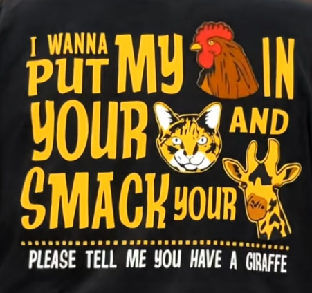 Funny Meme Rooster Cat Giraffe Graphic T‑Shirt, Humorous Sarcastic Animal Tee