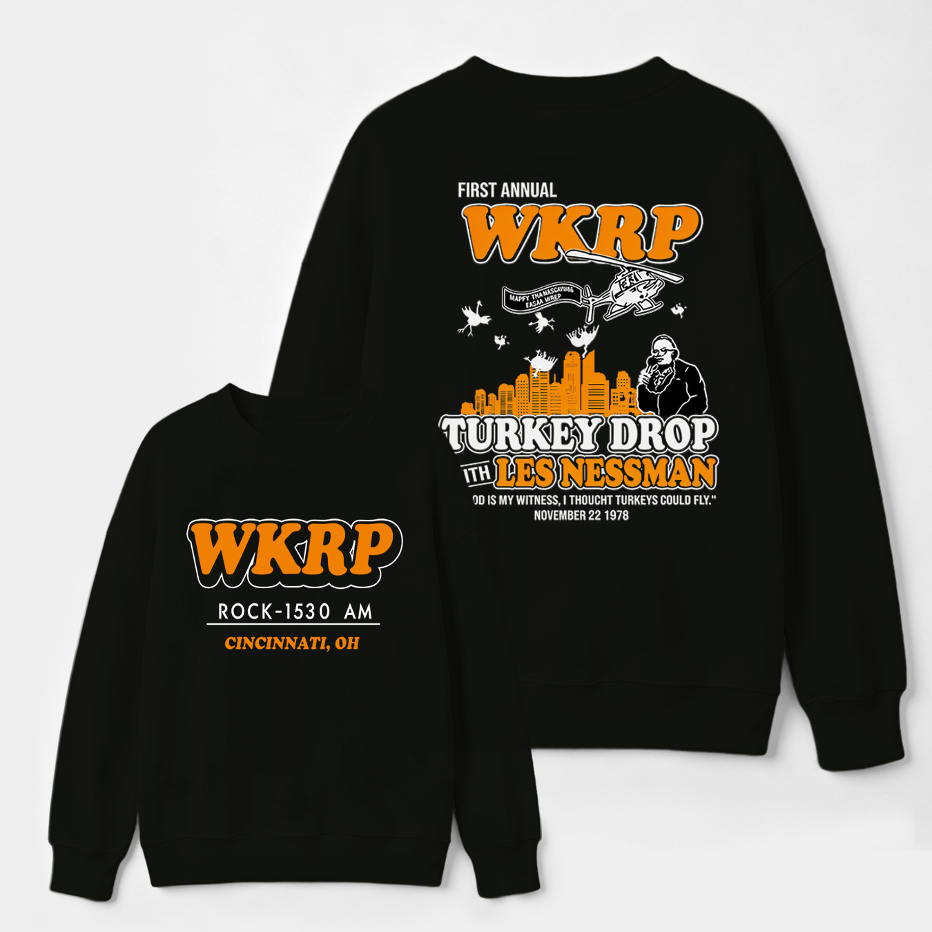 Wkrp Turkey Drop Graphic Sweatshirt