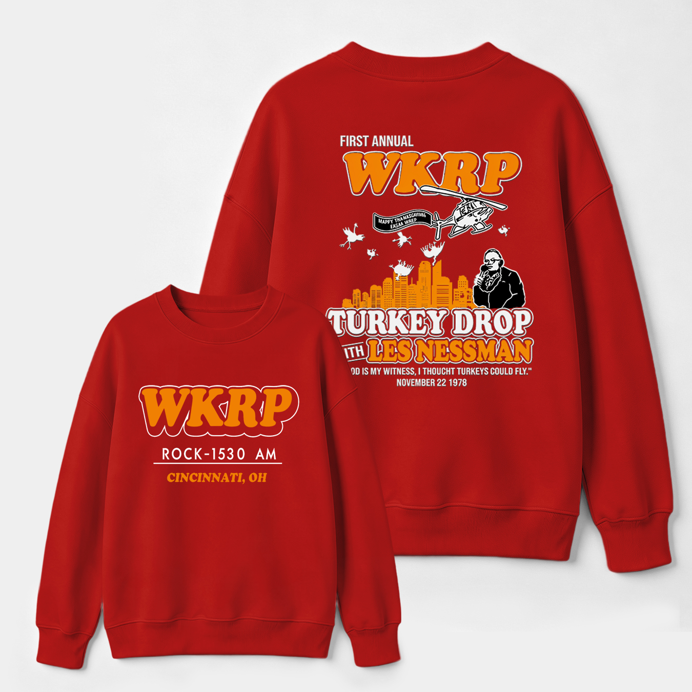 Wkrp Turkey Drop Graphic Sweatshirt