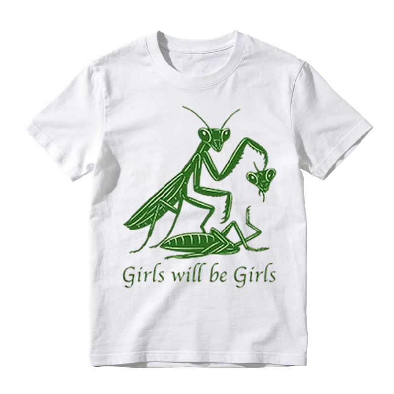 Praying Mantis With Text Girls Will Be Girls T-shirt
