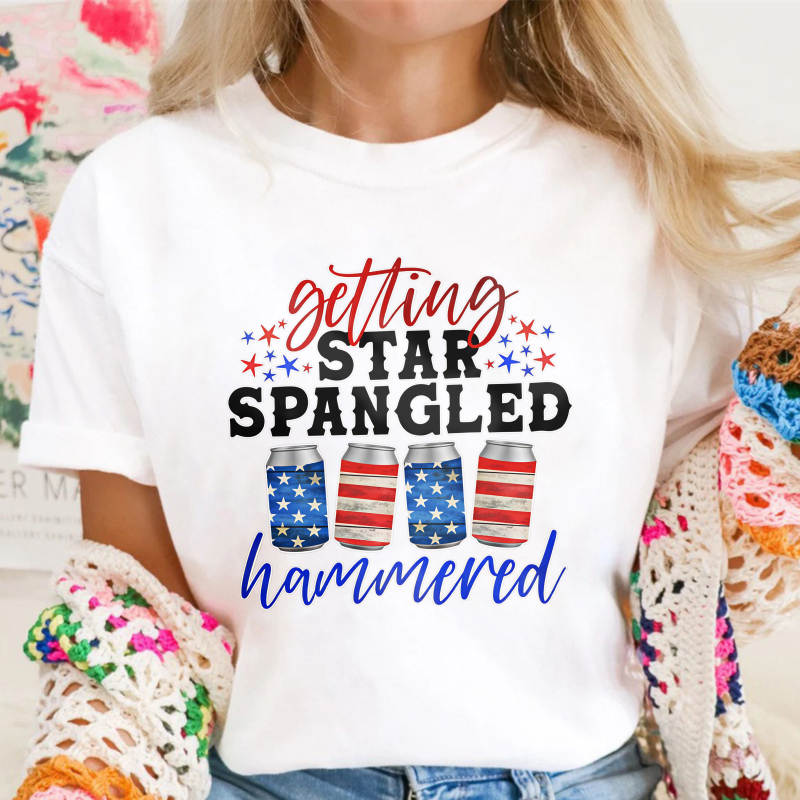 Star Spangled Hammered Design Unisex Classic T-shirt