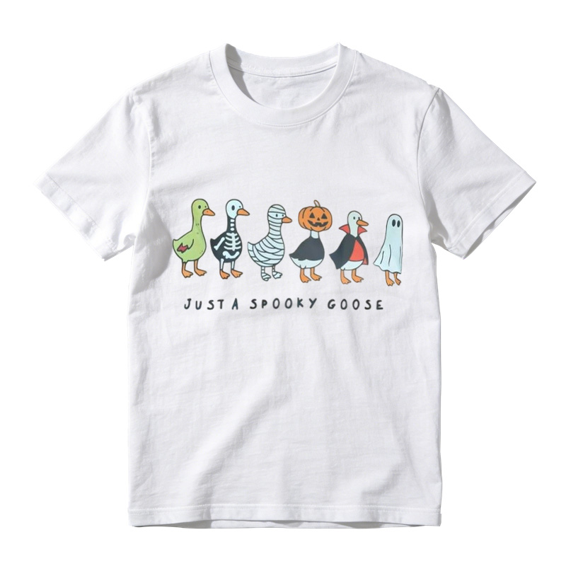 Just A Spooky Goose Halloween Graphic T-Shirt