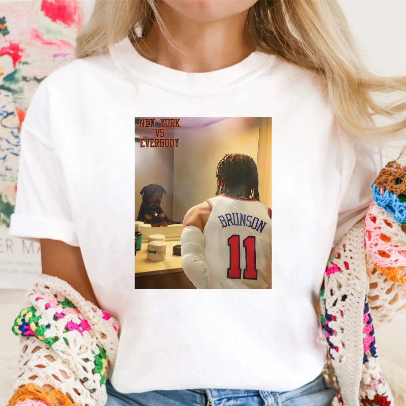 New York Vs Everybody Brunson 11 Basketball Player Back View T-shirt