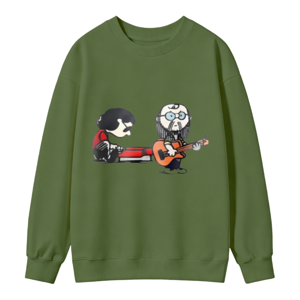Cartoon Rock Band Guitar Player Graphic Sweatshirt