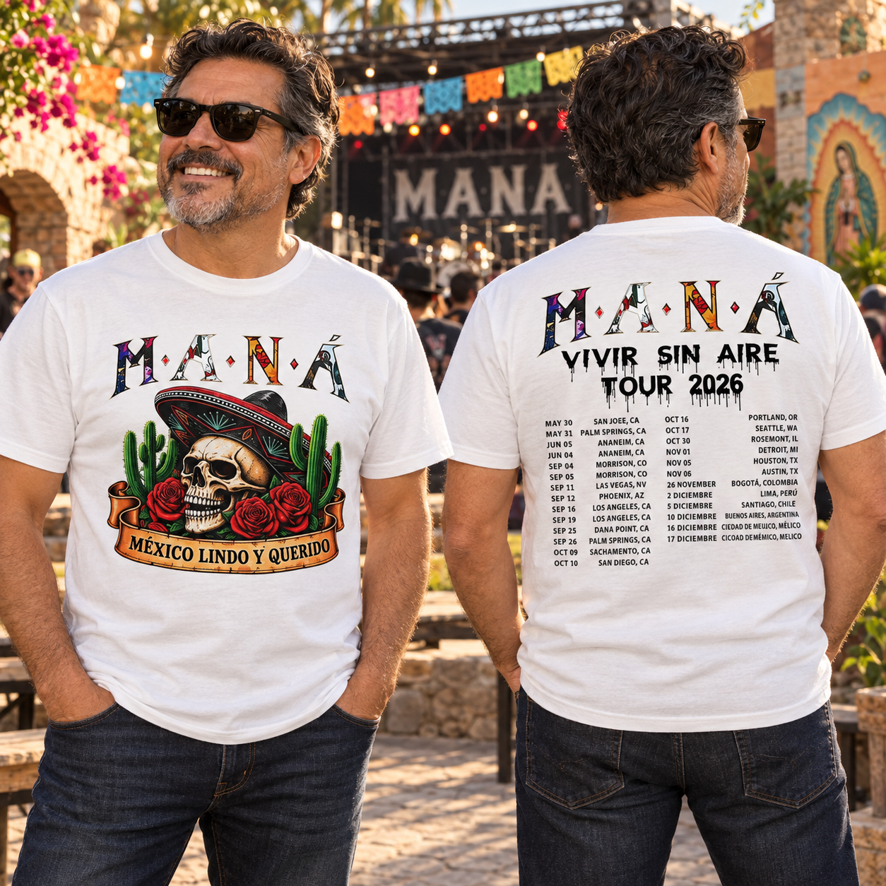 Unisex Retro Mexican Skull Graphic Short Sleeve Tee Casual Latin Style T-Shirt