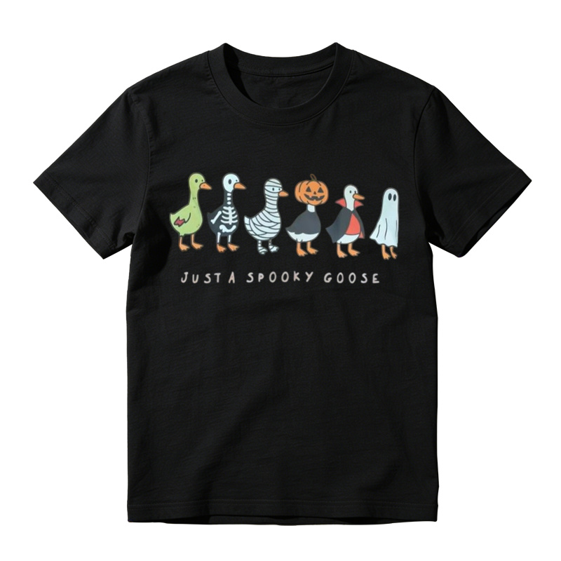 Just A Spooky Goose Halloween Graphic T-Shirt