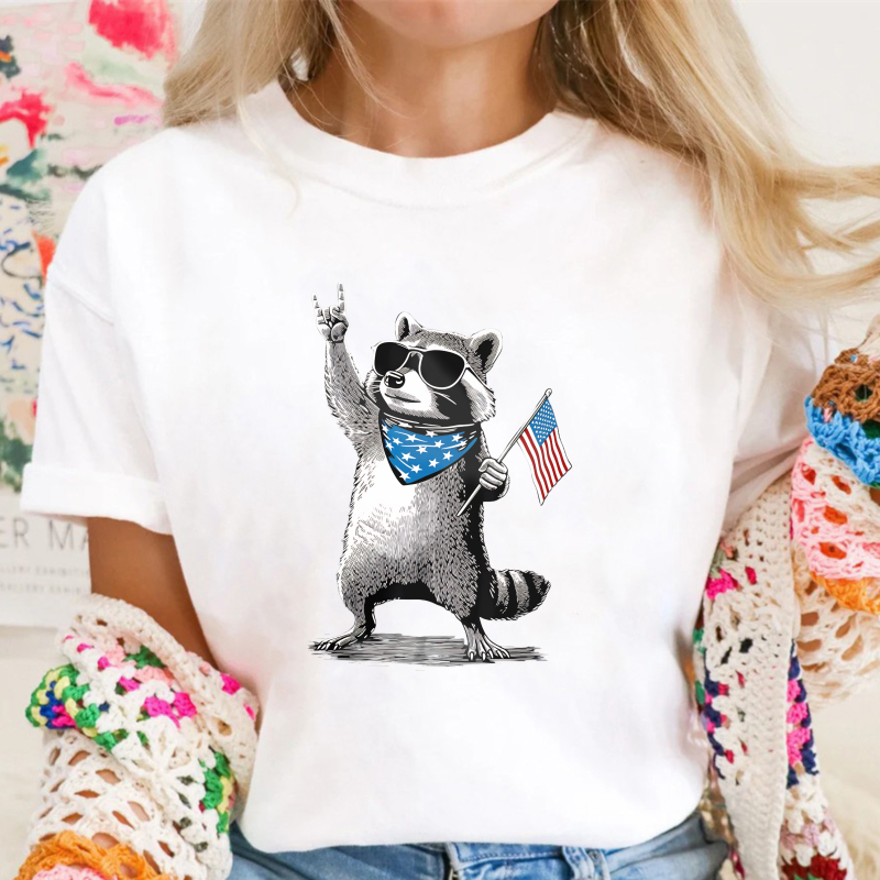 Raccoon With American Flag And Sunglasses Unisex Classic T-shirt