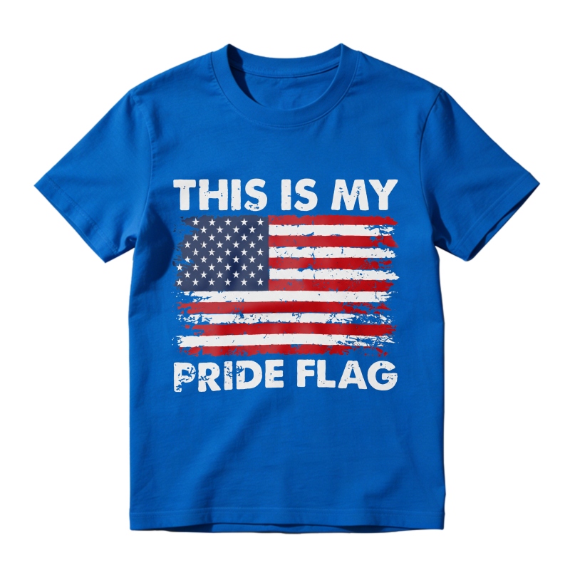 This Is My Pride Flag American Flag T-Shirt Women Casual Graphic Tee Patriotic Clothing Unisex Top