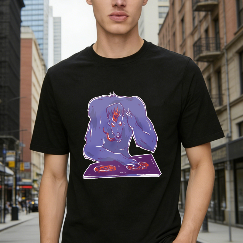 Purple Monster Dj Turntable Graphic Unisex Classic T Shirt