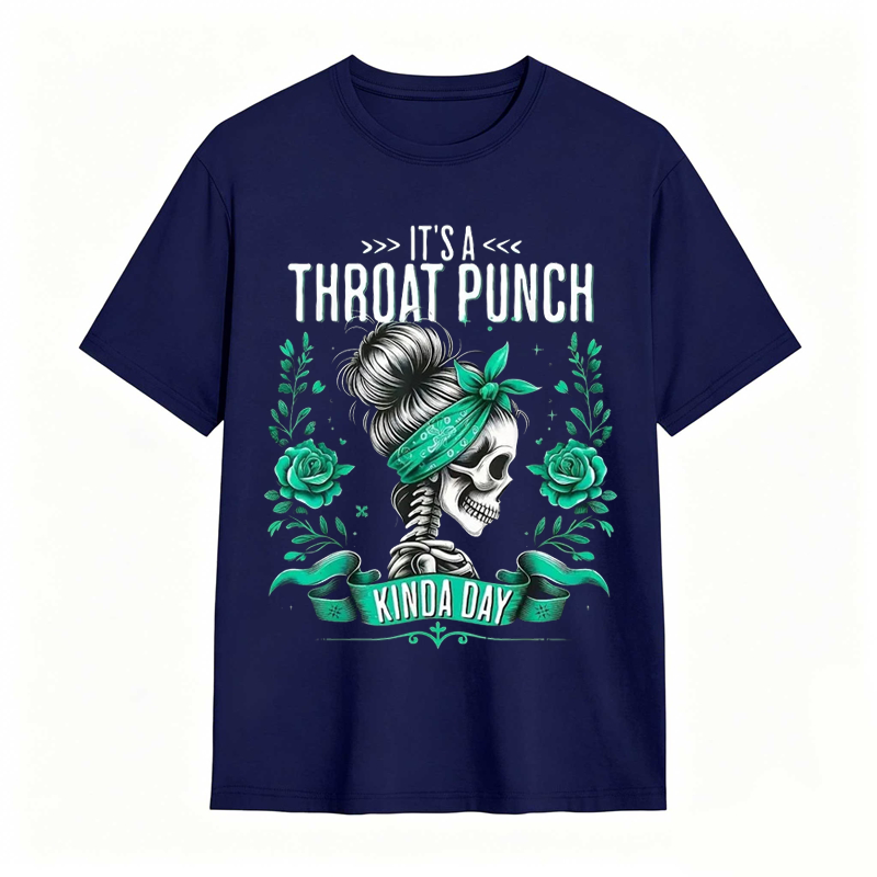 It's a Throat Punch Kinda Day Skull & Roses Graphic Tee
