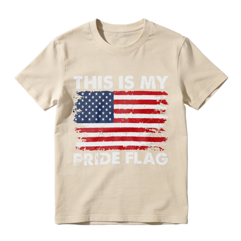 This Is My Pride Flag American Flag T-Shirt Women Casual Graphic Tee Patriotic Clothing Unisex Top