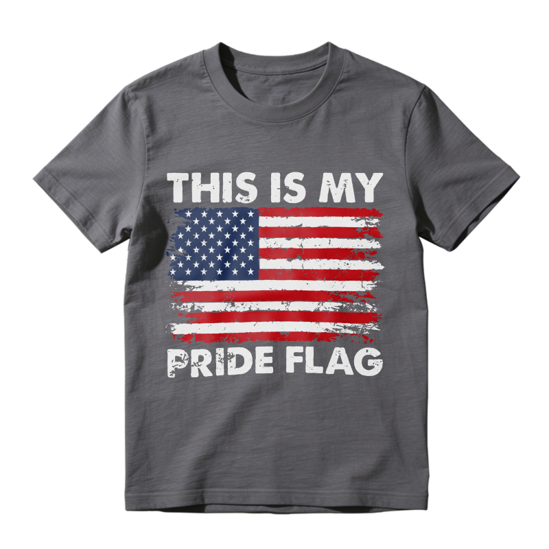 This Is My Pride Flag American Flag T-Shirt Women Casual Graphic Tee Patriotic Clothing Unisex Top