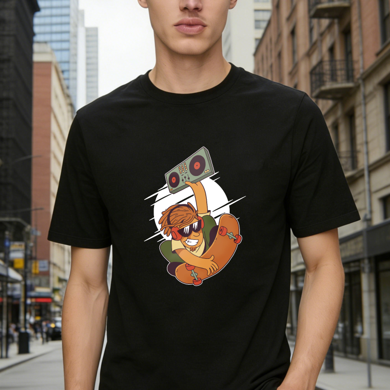 Retro Boombox Skateboarder Graphic Unisex Classic T-shirt