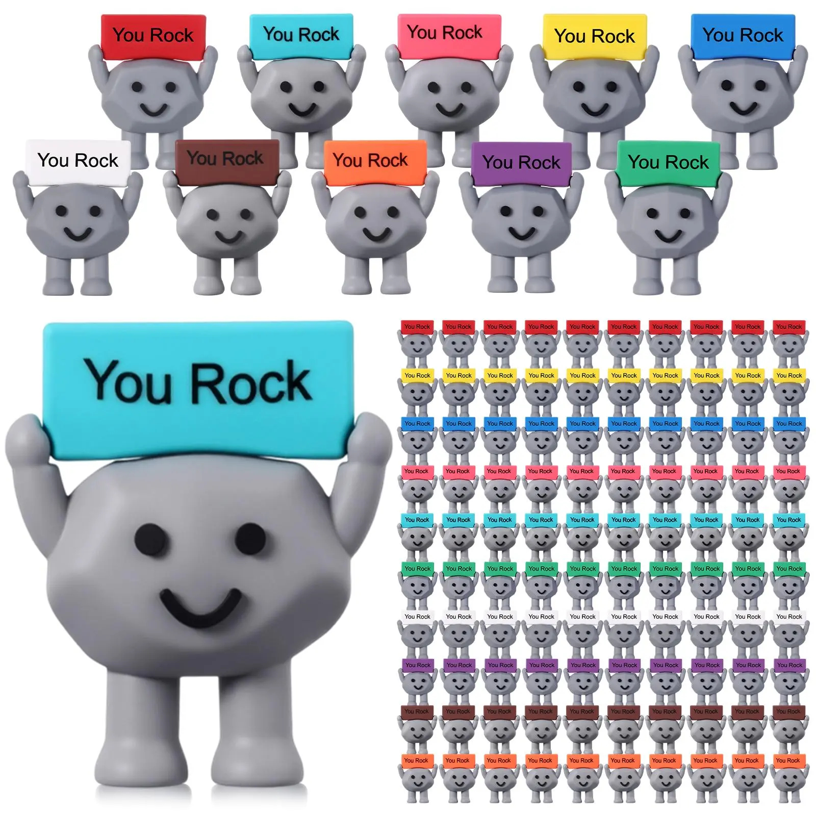 You Rock Figurine Back to School Gift Positive Office Gift Mini Stone Statue 3D Ornament Motivational Desktop Decor for coworkers Students Teachers Employee Appreciation Gift for Birthday Party Favors