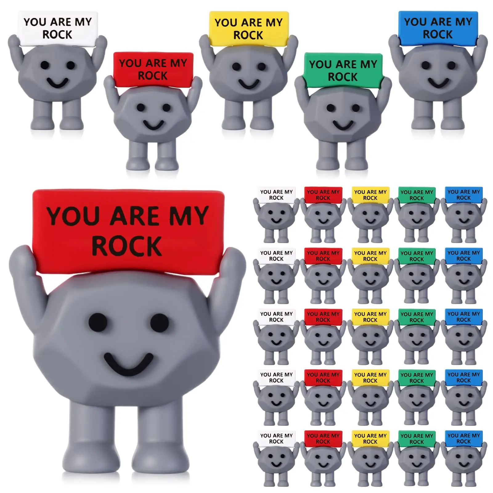You Rock Figurine Back to School Gift Positive Office Gift Mini Stone Statue 3D Ornament Motivational Desktop Decor for coworkers Students Teachers Employee Appreciation Gift for Birthday Party Favors