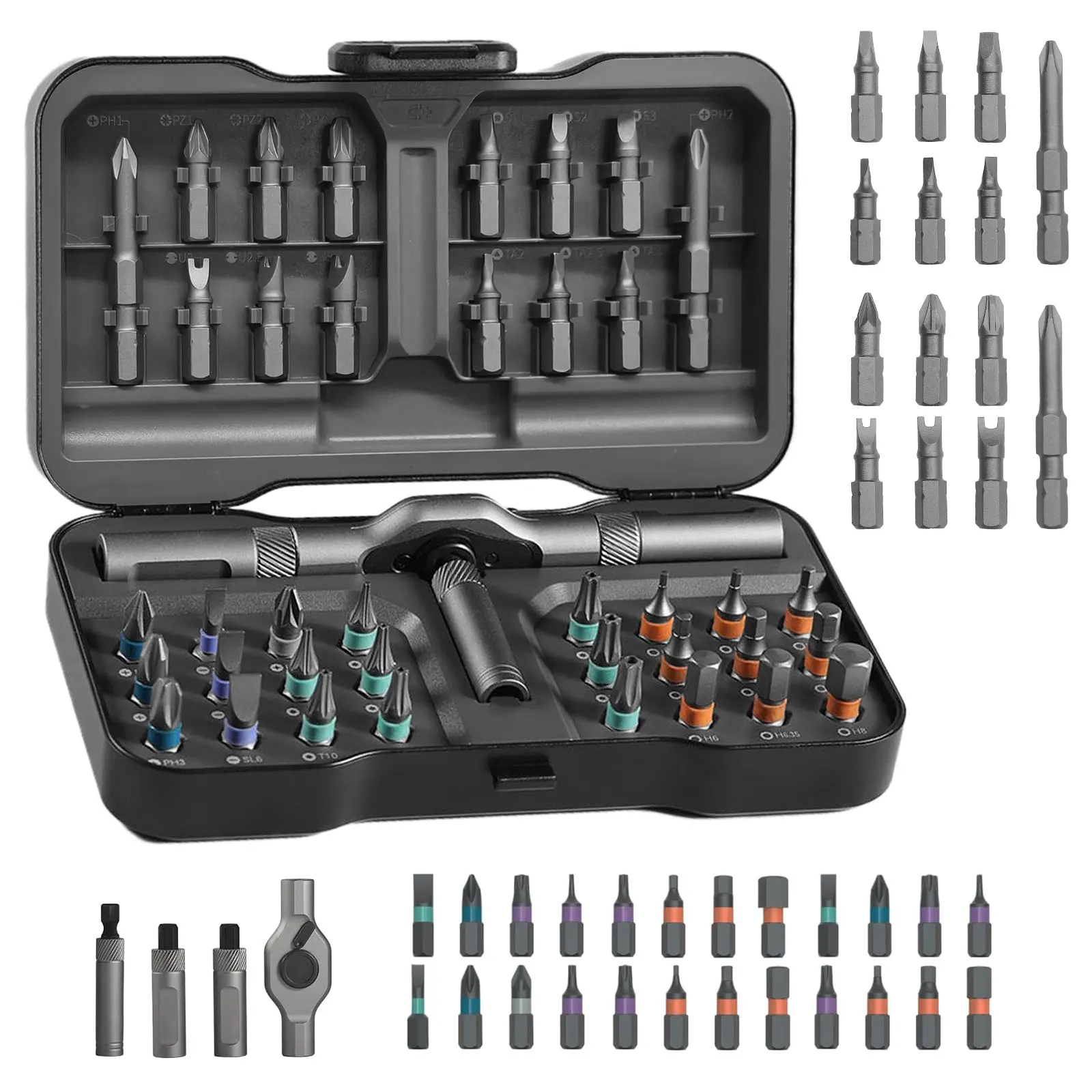Ratchet Magetic Screwdriver Set, S2 Steel Precision Screwdriver Set - Removable Self Assembly Screwdriver Kit for Furniture Assembly and Repair - Gift for DIYer