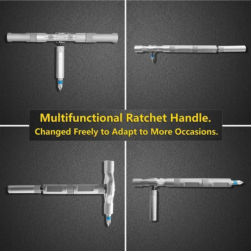 Ratchet Magetic Screwdriver Set, S2 Steel Precision Screwdriver Set - Removable Self Assembly Screwdriver Kit for Furniture Assembly and Repair - Gift for DIYer