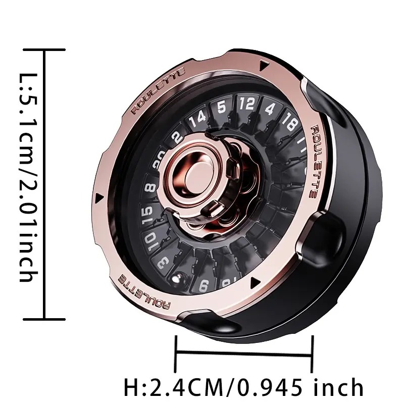 Single Piece D20 Lucky Wheel, Edc Metal Mechanical Finger Spinner Toy, Smooth Rotation Stress Relief, Portable Cool Accessory for Adults, Stress Relief Gadget