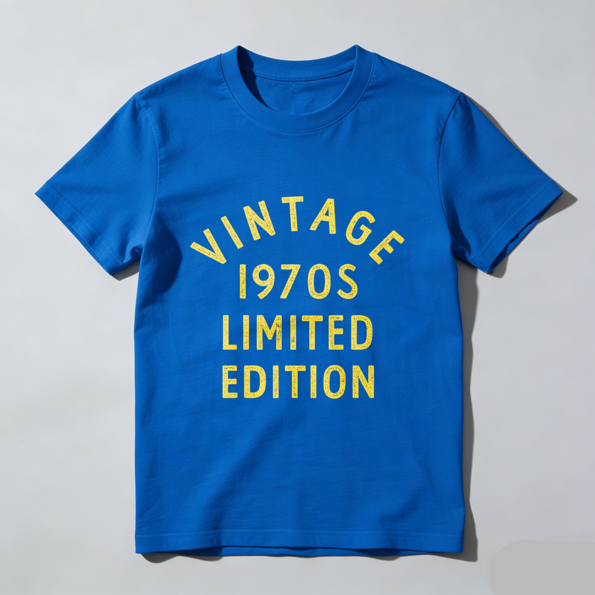 Vintage 1970s Limited Edition T Shirt Black Gold Print Unisex Casual Wear Retro Style Clothing