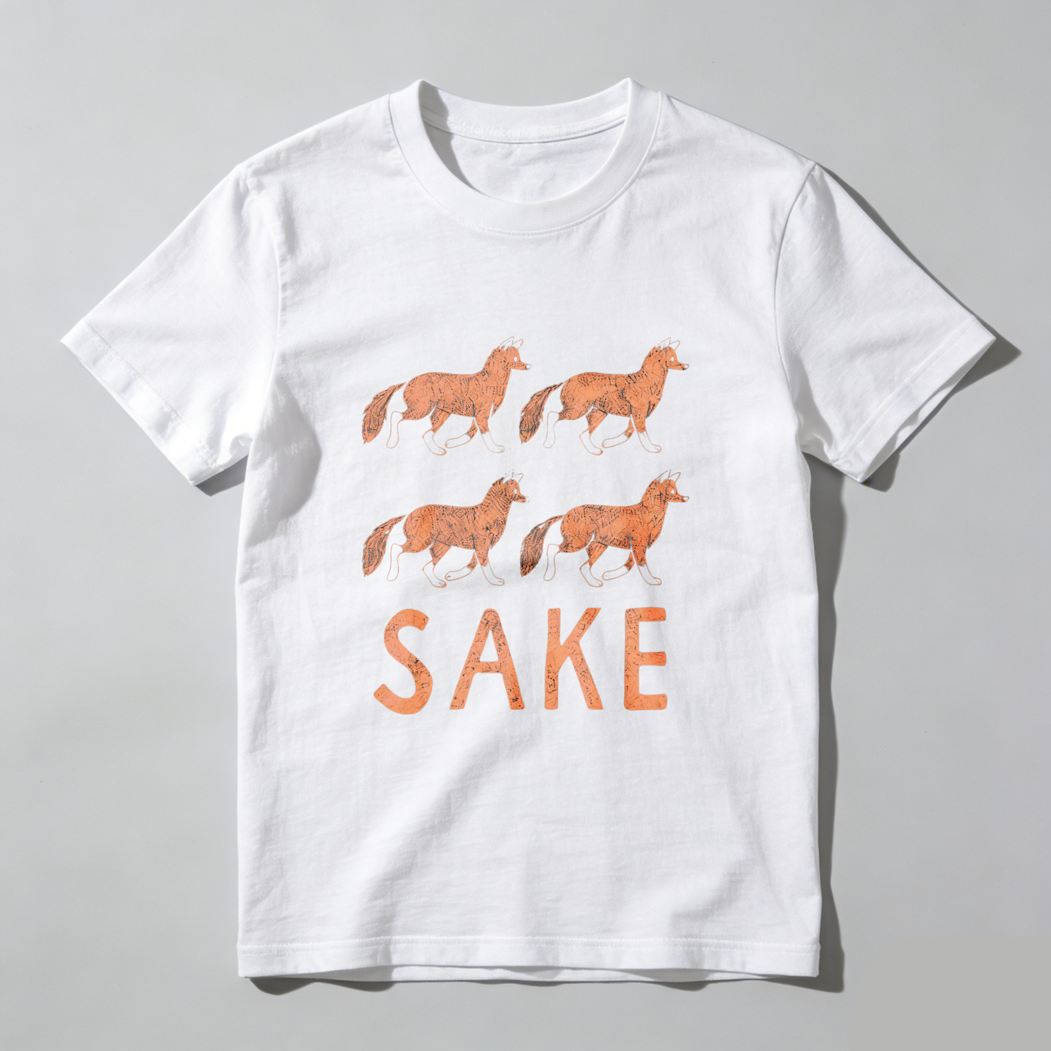 Sake Horse Graphic T Shirt Black Cotton Unisex Casual Wear