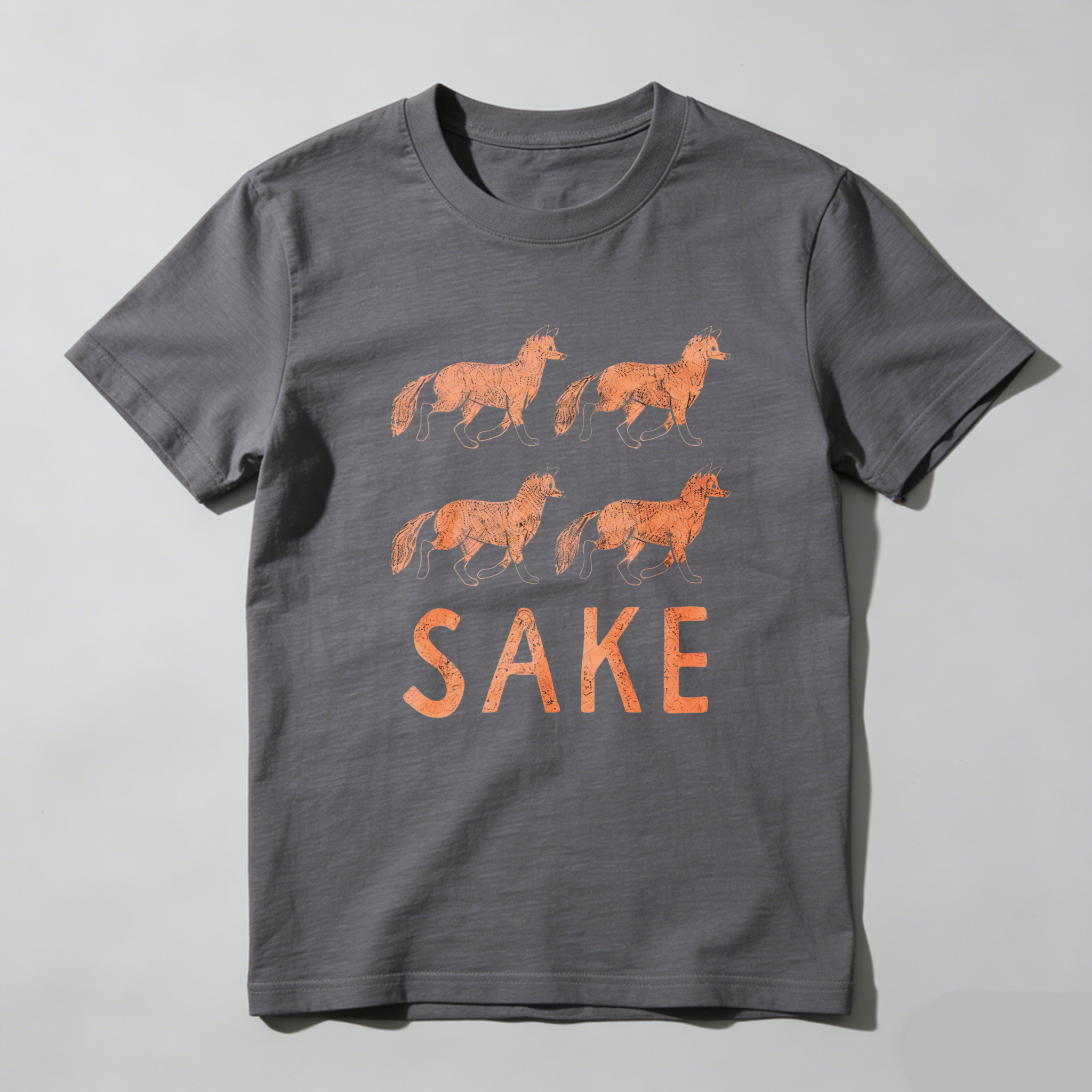 Sake Horse Graphic T Shirt Black Cotton Unisex Casual Wear