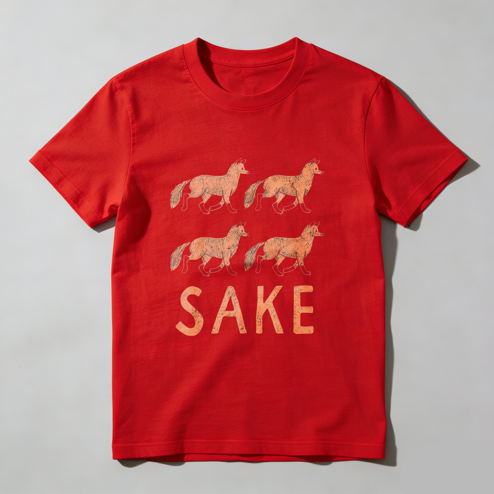 Sake Horse Graphic T Shirt Black Cotton Unisex Casual Wear