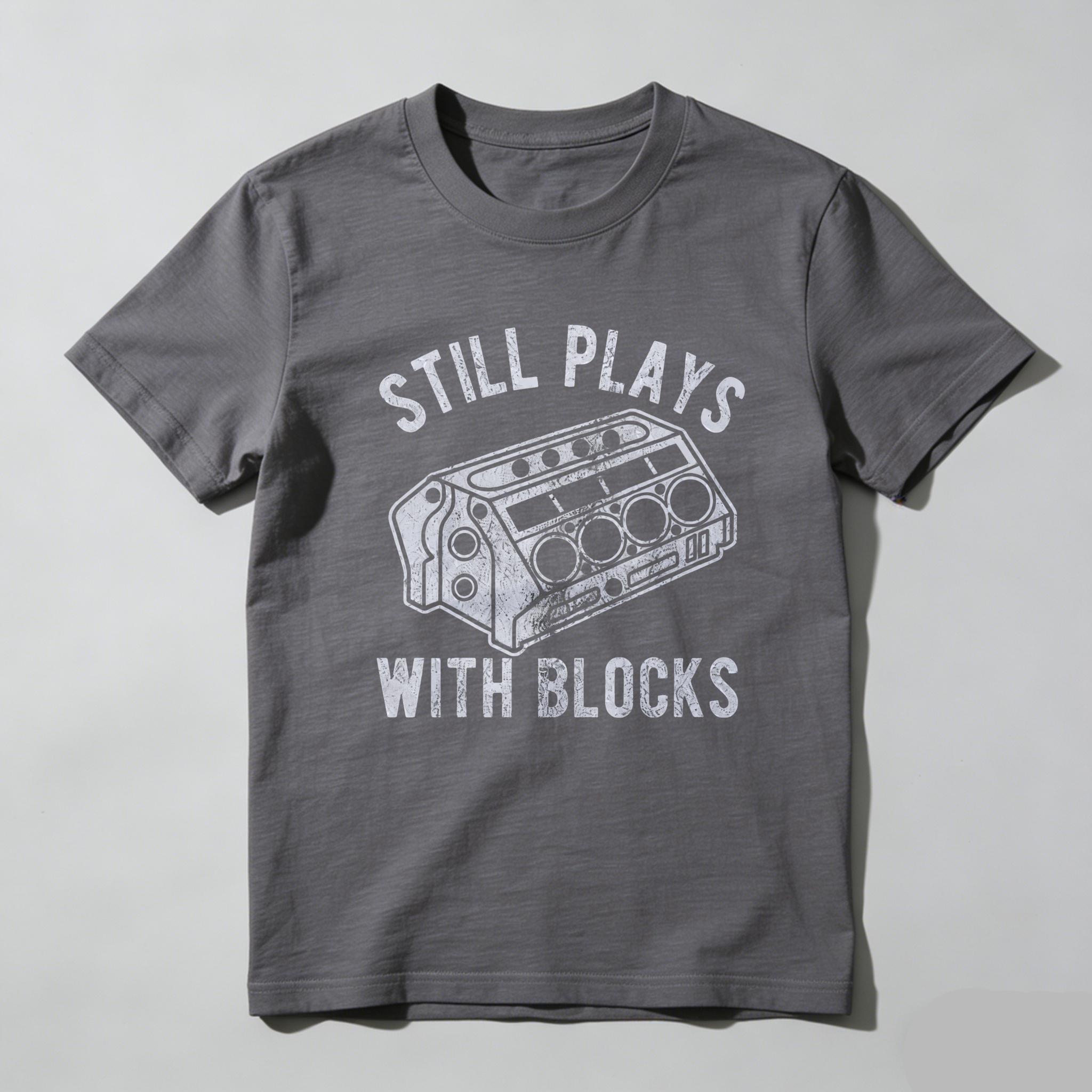 Still Plays With Blocks T Shirt Men Women Black Graphic Tee Music Speaker Design Casual Top