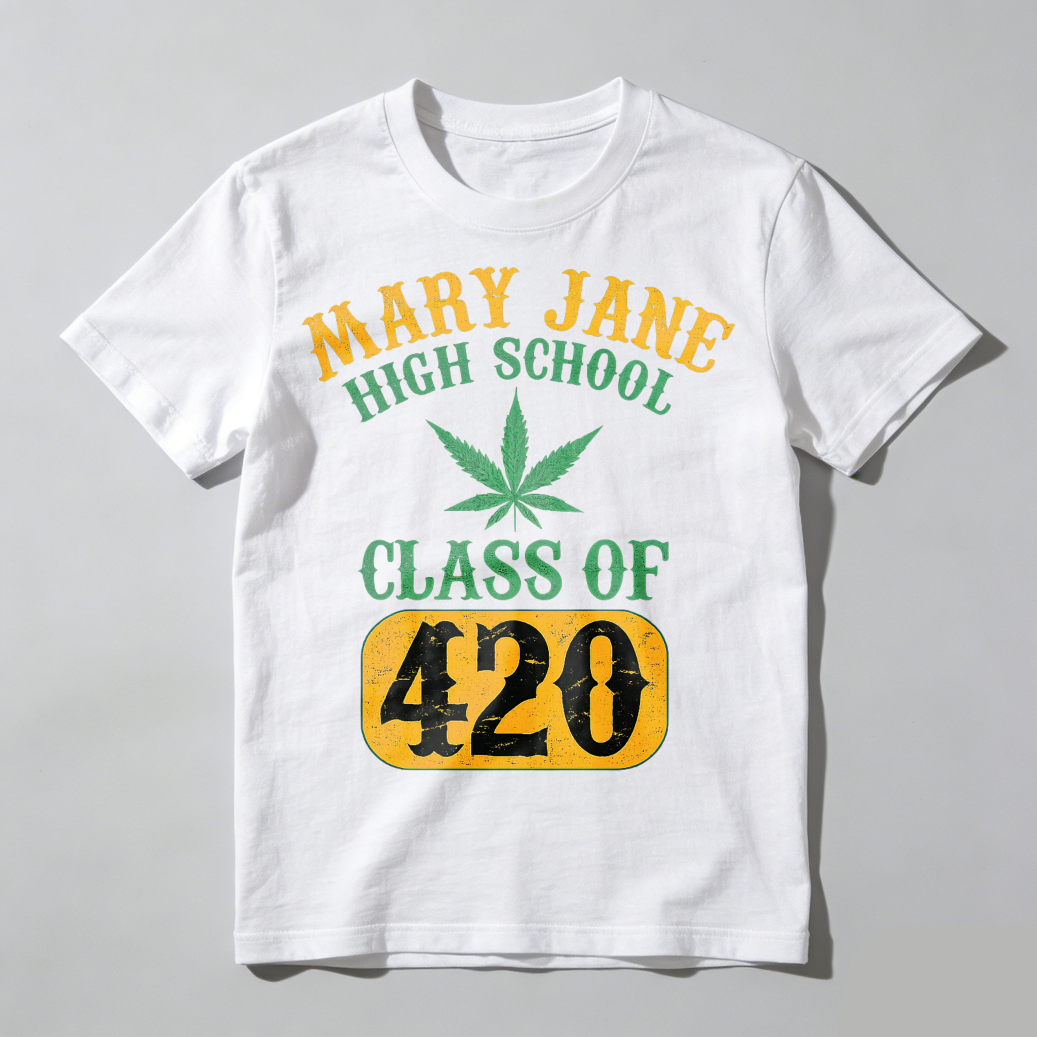 Mary Jane High School Class Of 420 T Shirt Black Cotton Graphic Tee Men Women Unisex Casual Wear