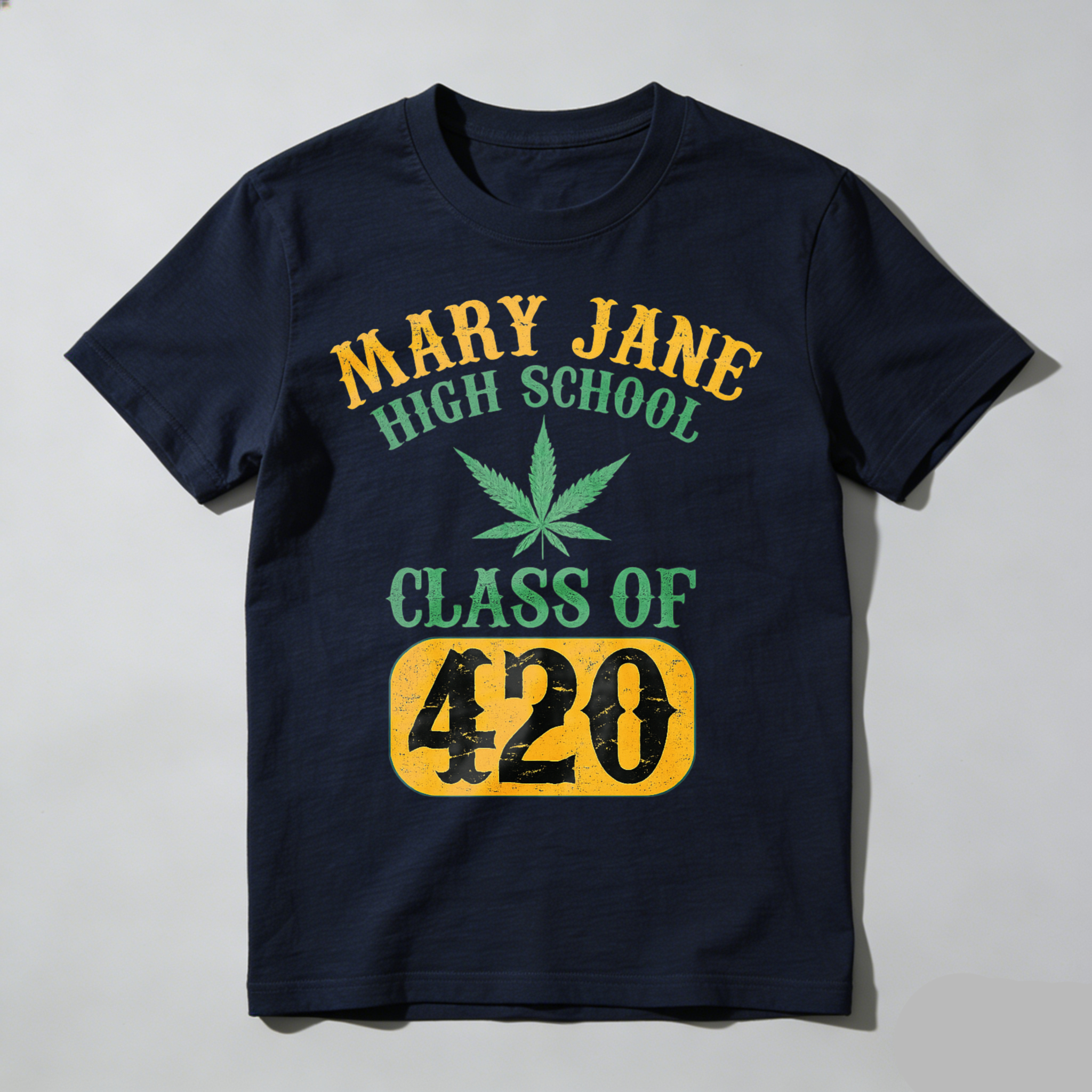 Mary Jane High School Class Of 420 T Shirt Black Cotton Graphic Tee Men Women Unisex Casual Wear